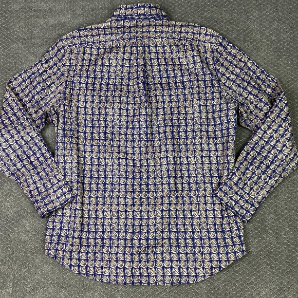 J. McLaughlin Button Down Shirt Mens Large All Over Print Floral banana Tropical - Picture 5 of 14